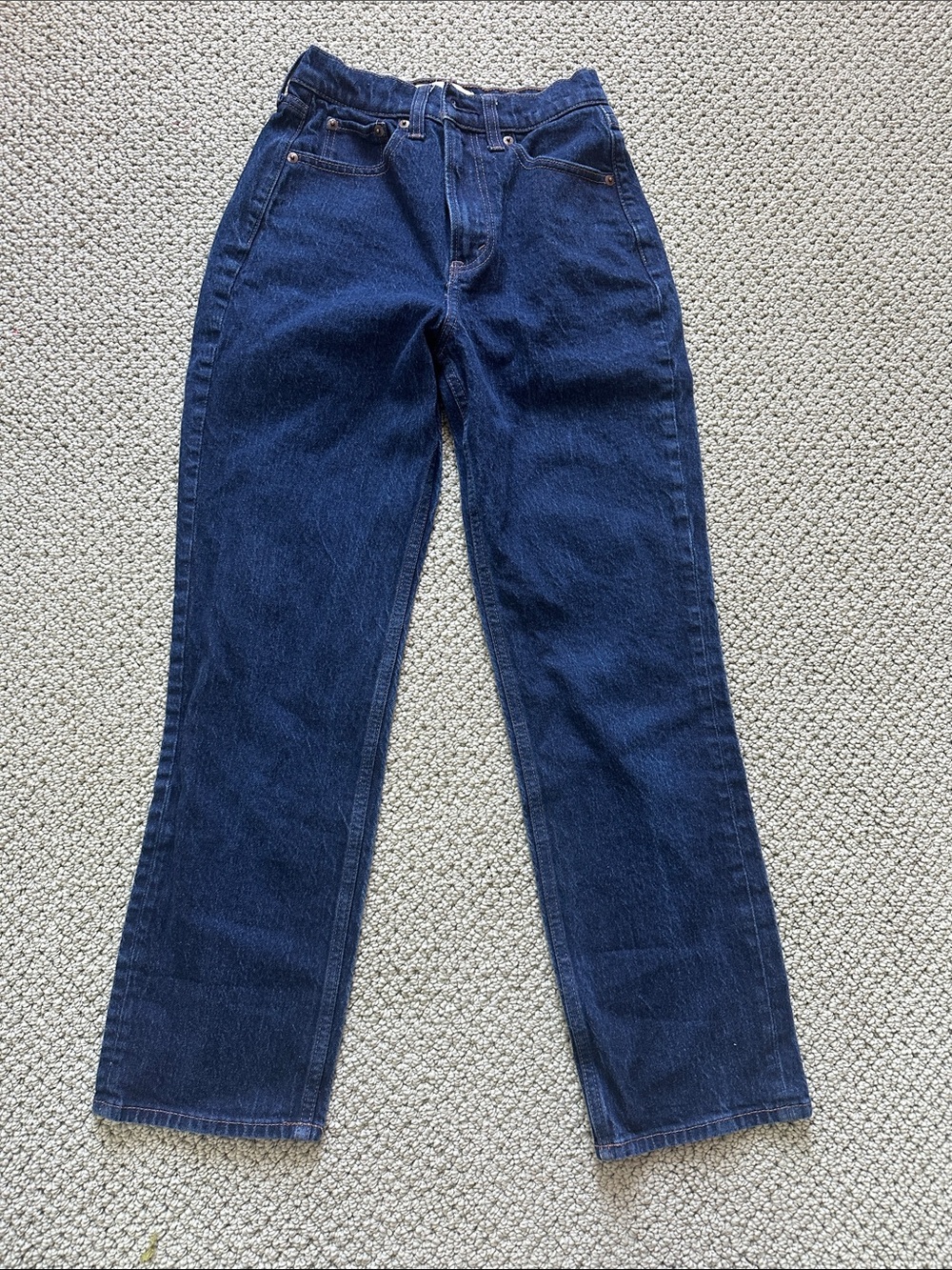 Abercrombie curve love dark wash 90s straight jeans high waist 25